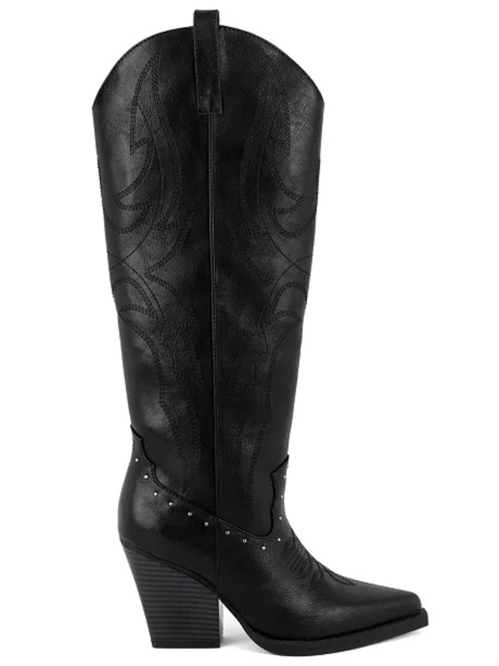 🖤🖤 Sugar Black Smooth Women's Nails Studs Pointed Toe Boots - Picture 5 of 5